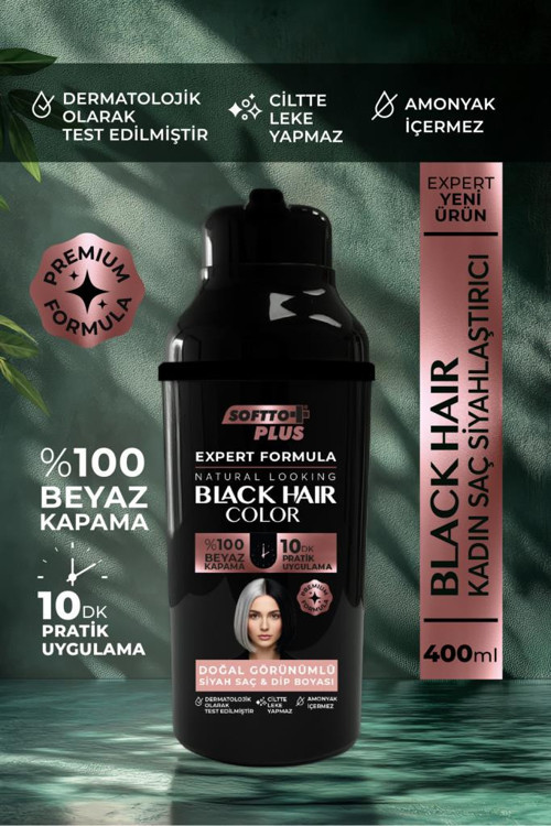 Expert Woman Black Hair Color Siyah Kadınlara Doğal Görünüm 400ml