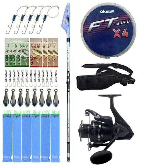 YekOutdoor Olta Seti Okuma Wave Power Tele Surf 4.20 cm 100-200 gr Surf Kamışı&Okuma Wave Power WP-8000A1 Olta Makinesi