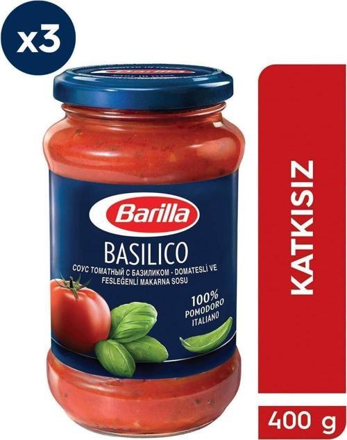 Basilico ( Fesleğenli Domates ) Makarna Sosu 400 gr. X 3 Adet