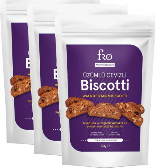 3'Lü Üzü Mlü Cevizli Biscotti
