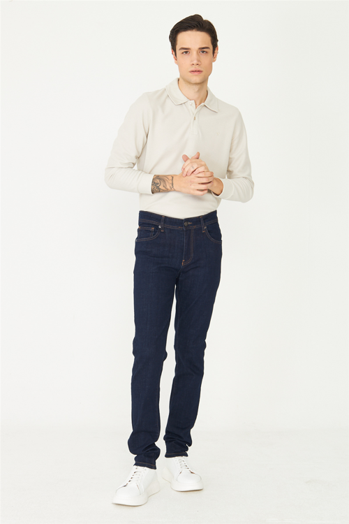 Lacivert Klasik Denim Erkek Jean Pantolon