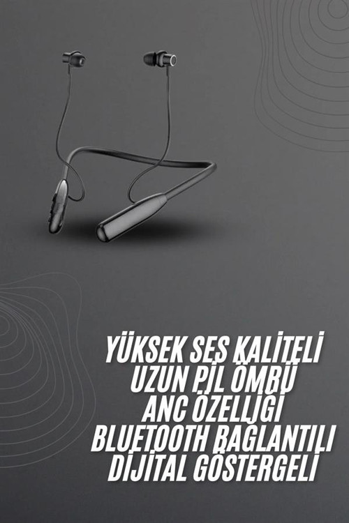 tekno 100 Saat Bluetooth Kulaklık Dijital Göstergeli ANC Özelliği Kablolu 2026