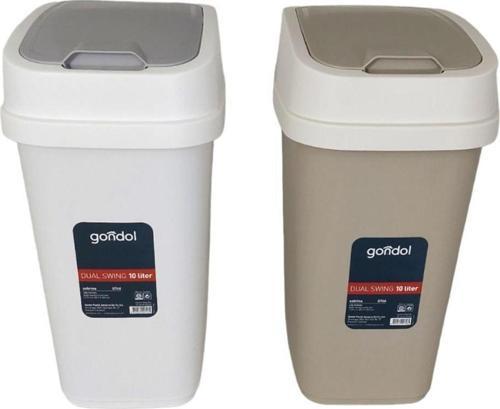 Sabrina Kapaklı Çöp Kovası, Plastik 10 Lt Kombin Renkli