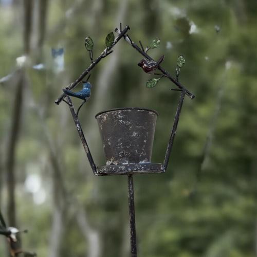 Dekoratif, Saksılı Kuş Figürlü Bahçe Aksesuarı 120 Cm