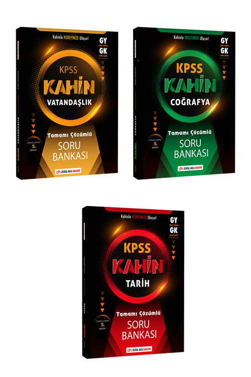 KPSS Genel Kültür Kahin Tarih-Coğrafya-Vatandaşlık Tamamı Çözümlü Soru Bankası Seti Dijital Hoca Akademi
