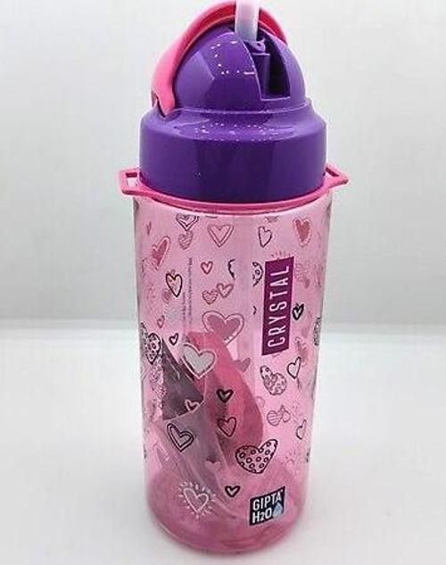 Crystal Tritan Desenli Pipetli Matara 500 Cc Pembe