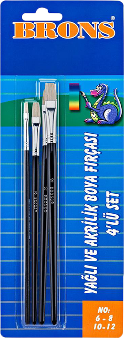 258 Serisi 4 Lü Yağlı Boya Fırçası Seti 6-8-10-12