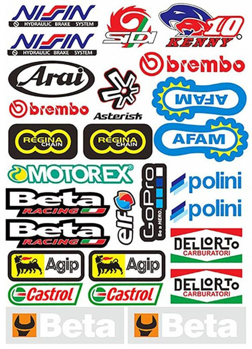 Araba, Motosiklet, Bisiklet, Kask Sponsor Sticker Seti, Çıkartma Etiketi A8032 Model
