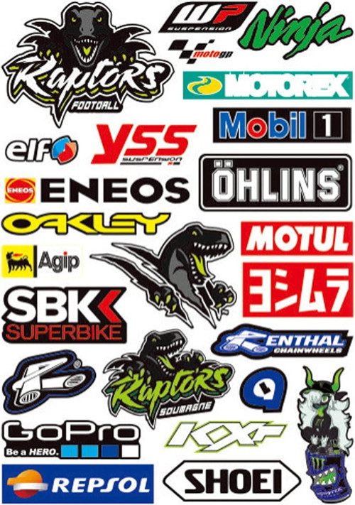 Araba, Motosiklet, Bisiklet, Kask Sponsor Sticker Seti, Çıkartma Etiketi A8041 Model