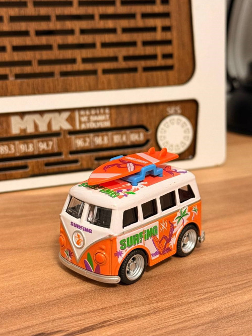 Mini Vosvos Karavan Metal Model Araba Tatil Temalı