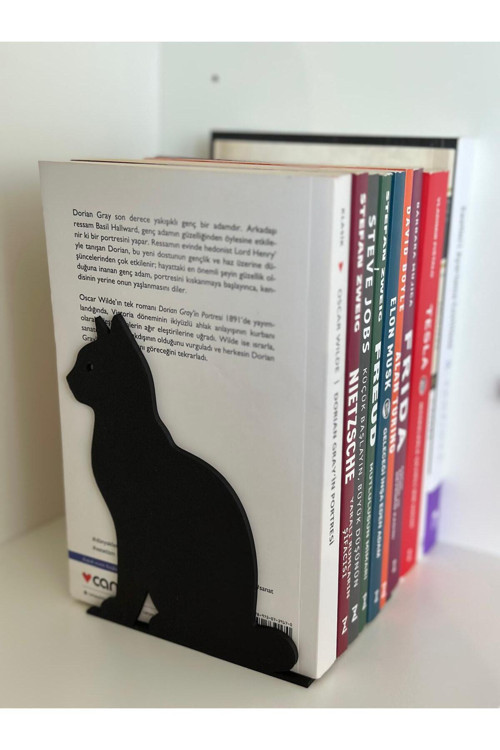 Kedi Siluetli Kitap Tutucu | Dekoratif Ve Fonksiyonel Kitaplık Düzenleyici