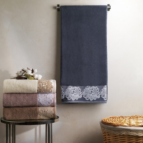 Home Lace Havlu 70x140 Cm 1 Parça-Orta Gri