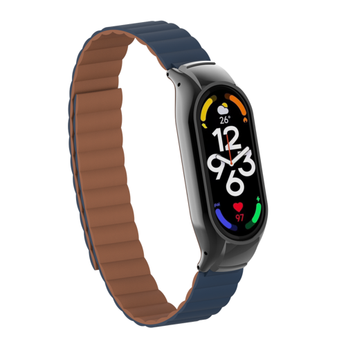 Xiaomi Mi Band 7 KRD-69 Kordon Saks Mavi-Kahverengi