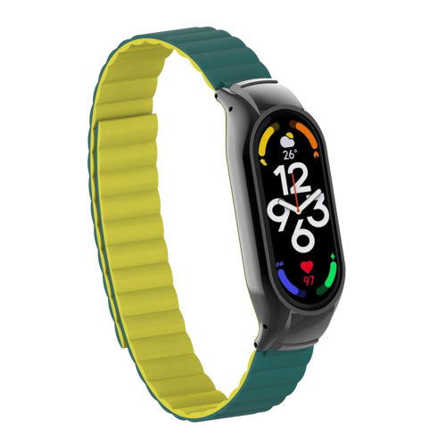 Xiaomi Mi Band 7 KRD-69 Kordon Koyu Yeşil-Sarı