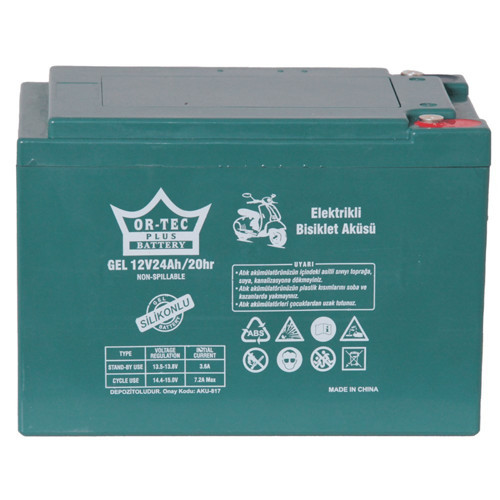 Ortec 24Ah 12V Yatık Elektrikli Bisiklet Aküsü