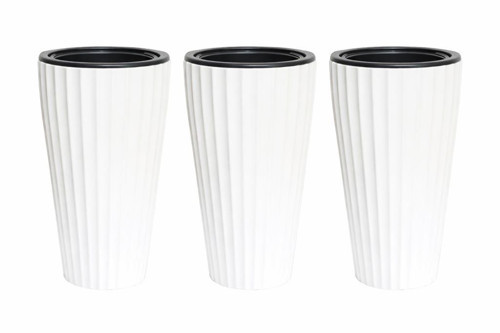 SO-LVT2 3 Adet Lilyum Vazo Saksı Takımı İç Kovalı 90 Litre No:2 Beyaz