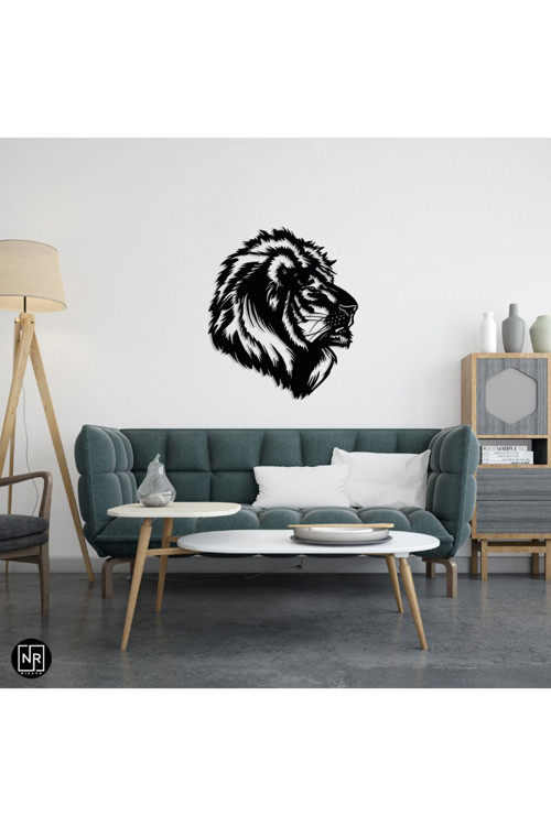 Aslan Motifli Metal Duvar Tablosu
