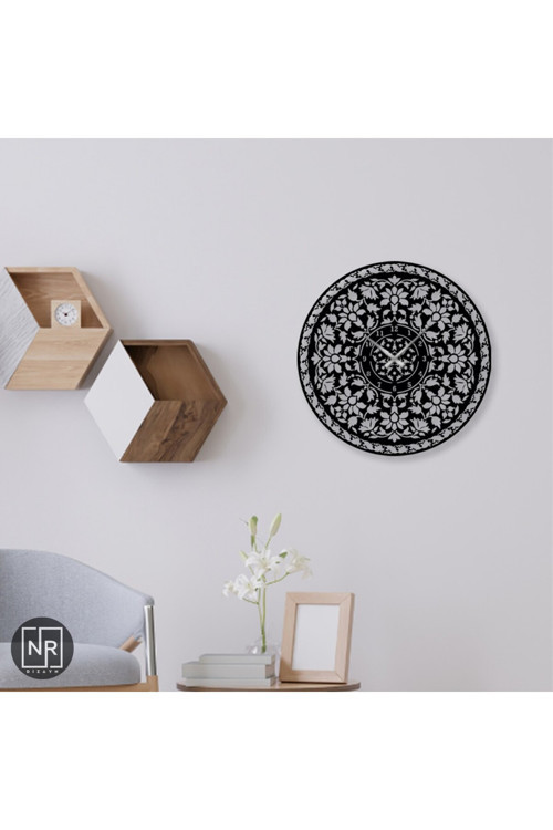 İslami Motifli Metal Duvar Saati