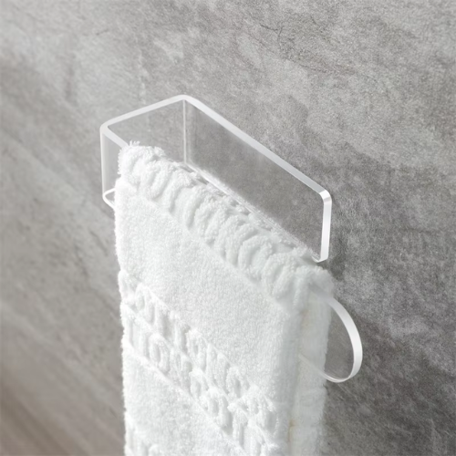 Akrilik 8mm Şeffaf Pleksiglas Havlu Kağıt Rulo Havluluk Peçetelik Yapışkanlı Tasarım Banyo Askısı
