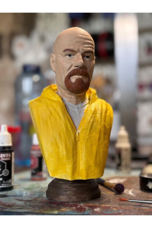 Walter White Breaking Bad Boyalı Büst / Figürü 12 Cm