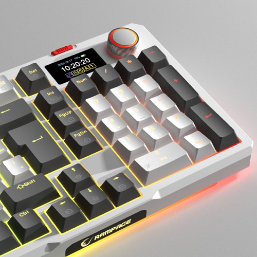 LOYAL Pro Gri/Siyah 3 BT + 2.4 IPS Ekranlı Red Switch RGB Mekanik Kablosuz Klavye