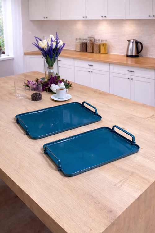 Aurora Eucalyptus Opak 2’li Servis Tepsisi | Dayanıklı Sunum Tepsisi - 30x22 cm | 38x26 cm