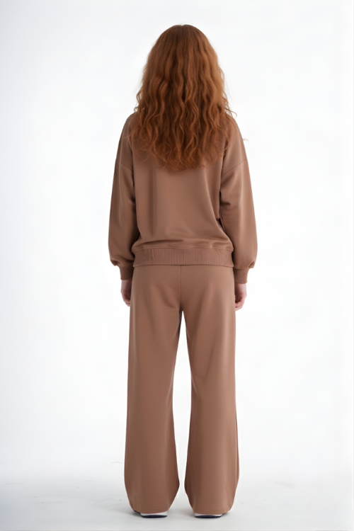 Kız Çocuk Yazı Baskılı Oversize Bol Paça Alt Üst Eşofman Takımı 8-9-10-11-12 Yaş