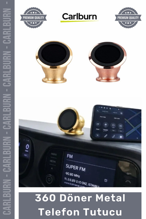 #OtoAksesuar Güçlü Mıknatıslı Otomobil Araba Eşya 360 Döner Metal Torpidoya Yapışkan Telefon Tutucu