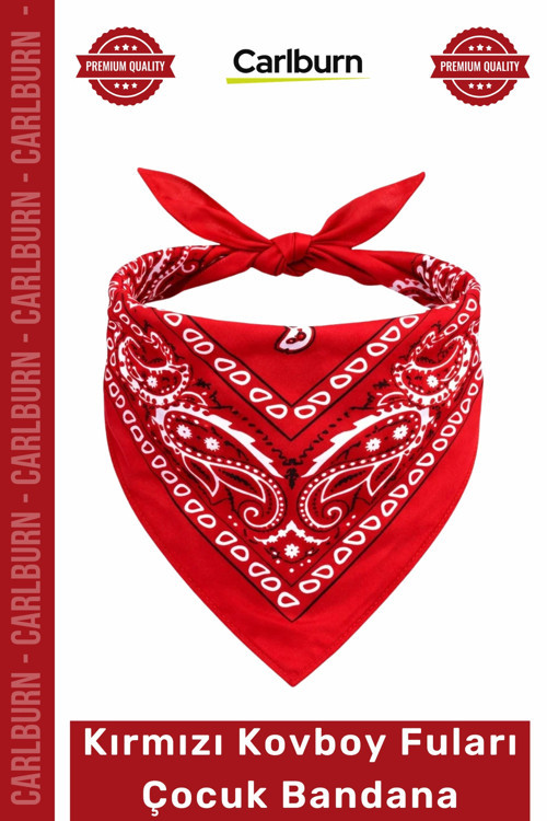 #Parti Şık Çekici Aksesuar Canlı Kırmızı Paisley Desenli Kırmızı Kovboy Fuları Çocuk Bandana