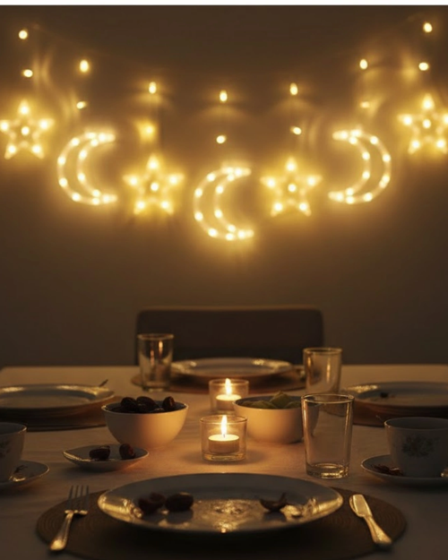 Dekoratif Büyük Ay Yıldız Ramazan Led Işık