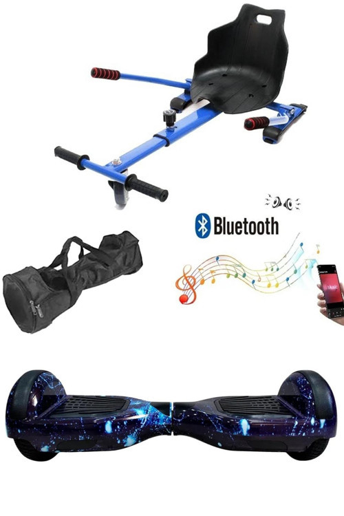 Elektrikli Kaykay Hoverboard Akıllı Denge 6.5 Inch + HoverKart + Çanta EXTREM PAKET D12