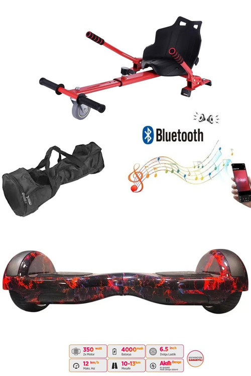 Elektrikli Kaykay Hoverboard Akıllı Denge 6.5 Inch + HoverKart + Çanta EXTREM PAKET D15