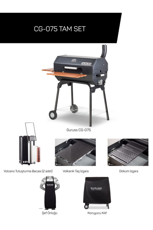 Cg-075 Kömürlü Barbekü Mangal Tam Set Siyah