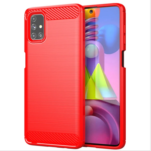 Samsung Galaxy M51 Brushed Carbon Fiber Silikon Kılıf-(5775)