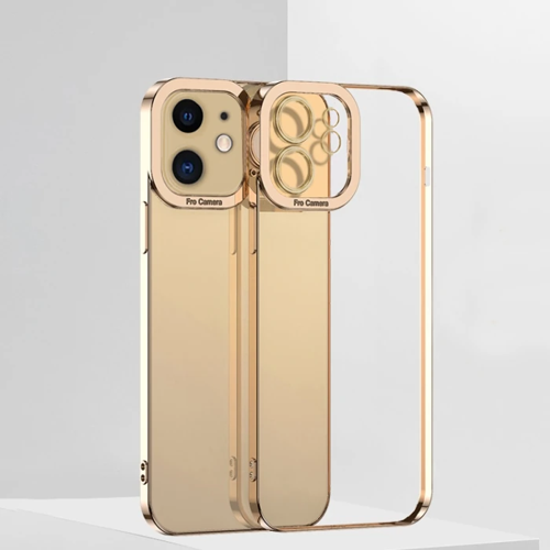 Fashion Series iPhone 12 6.1İnç Kılıf Renkli Kenar Lazer Çerçeveli Silikon Kılıf-