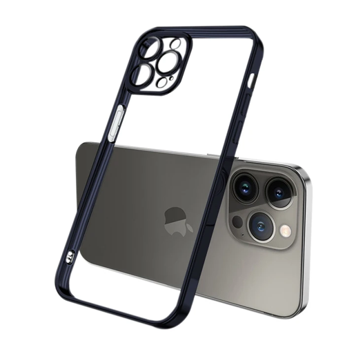Fashion Series iPhone 13 Pro 6.1İnç Kılıf Renkli Kenar Lazer Çerçeveli Silikon Kıl