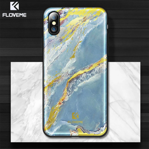Floveme iPhone X Xs Mermer Desenli Premium Silikon Kılıf