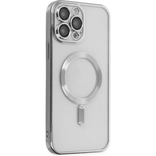 iPhone 14 Pro Max 6.7İnç Renkli Kenar Lazer Çerçeveli Magsafe Uyumlu Silikon Kılıf-