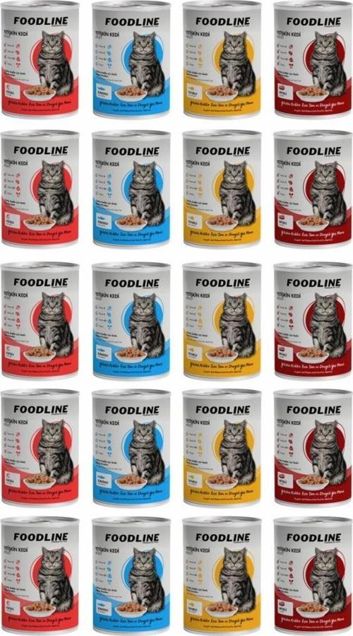Karışık 4 çeşit Yetişkin Kedi Konservesi 400 Gr x 20 Adet