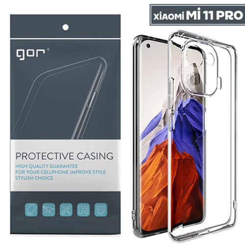 Gor Xiaomi Mi 11 Pro Kılıf Kamera Korumalı Şeffaf Silikon Kılıf