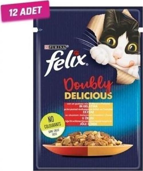 Çifte Lezzet Tavuk ve Sığır Etli Yetişkin Kedi Konservesi 85 Gr x 12 Adet