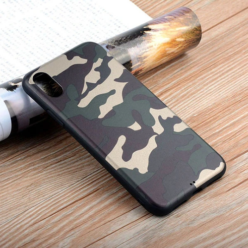 iPhone Xs Max 6.5 Kamuflaj Darbe Emici Silikon Kılıf