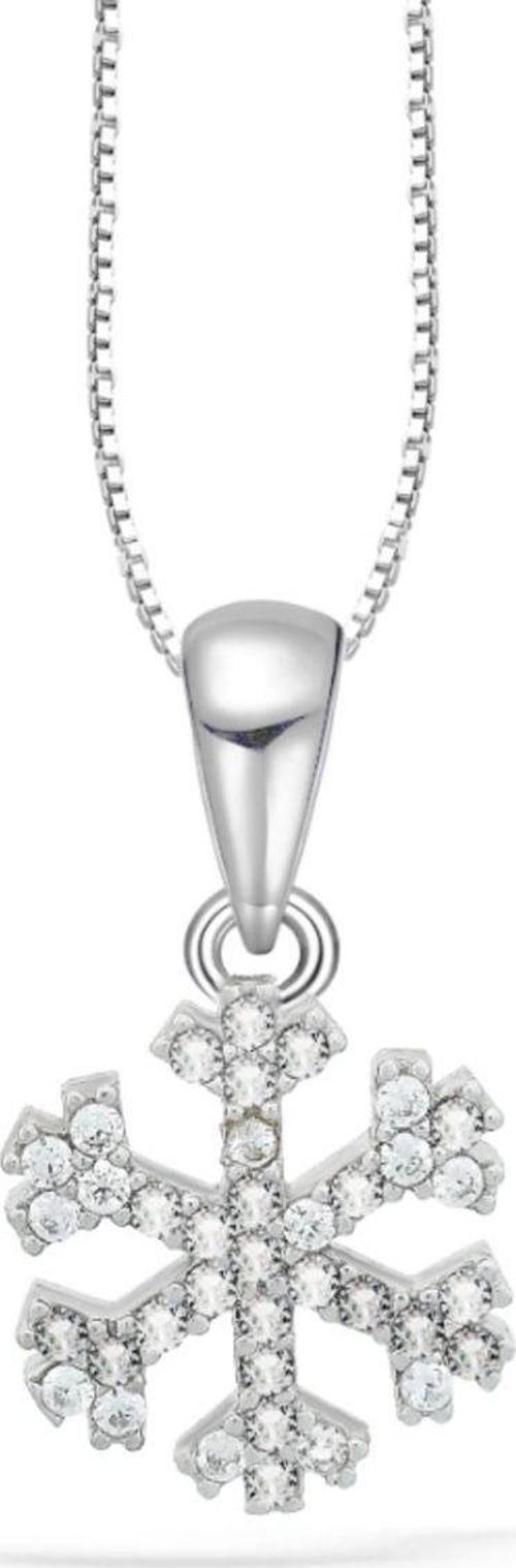 Swarovski Taşlı Özel Tasarım Kar Tanesi Snowflake Kadın Gümüş Kolye