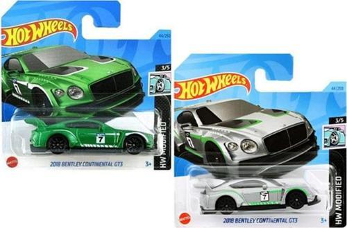 - 2018 Bentley Continental Gt3 Gri & Yeşil 2 Araç Set (1:64)
