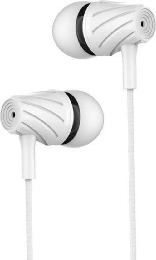 Stereo Ses Mikrofonlu 3.5mm Jack Kulak İçi Kablolu Kulaklık Beyaz SX-07