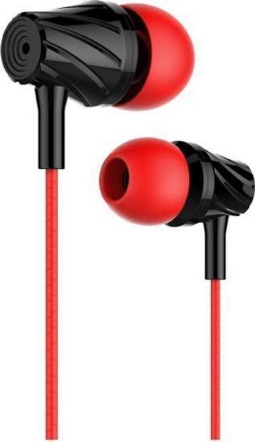 Stereo Ses Mikrofonlu 3.5mm Jack Kulak İçi Kablolu Kulaklık Kırmızı SX-07