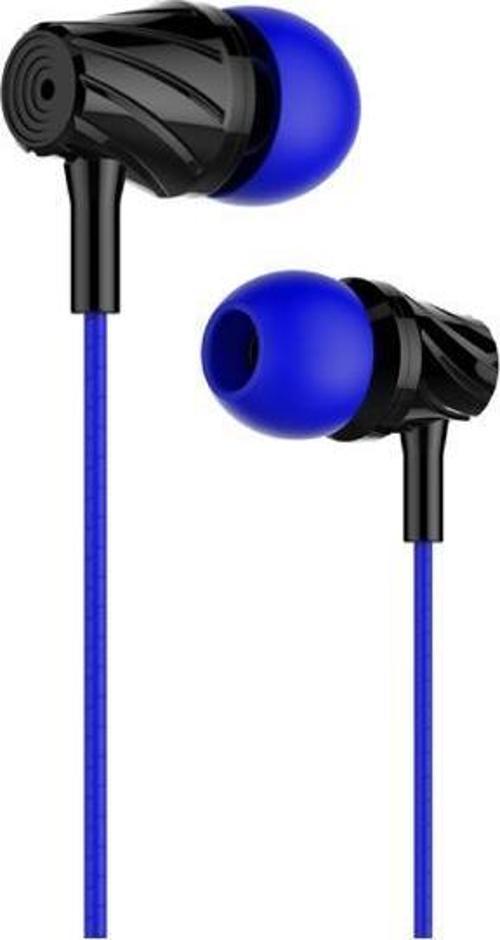 Stereo Ses Mikrofonlu 3.5mm Jack Kulak İçi Kablolu Kulaklık Mavi SX-07