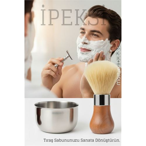 Premium Tıraş Fırçası - Dişbudak Saplı - %70 Domuz Kılı Karışımı | Yoğun Köpü