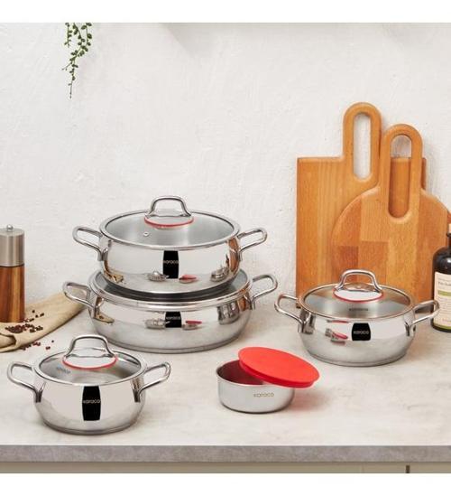 Emirgan Xl İndüksiyon Tabanlı 13 Parça Saklama Kaplı Çelik Tencere Seti