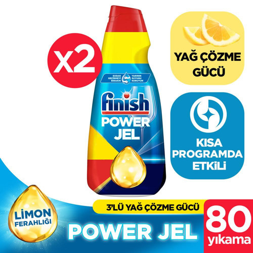 Hepsi Bir Arada Konsantre Jel Limon Bulaşık Makinesi Deterjanı 2 x 1000 ml